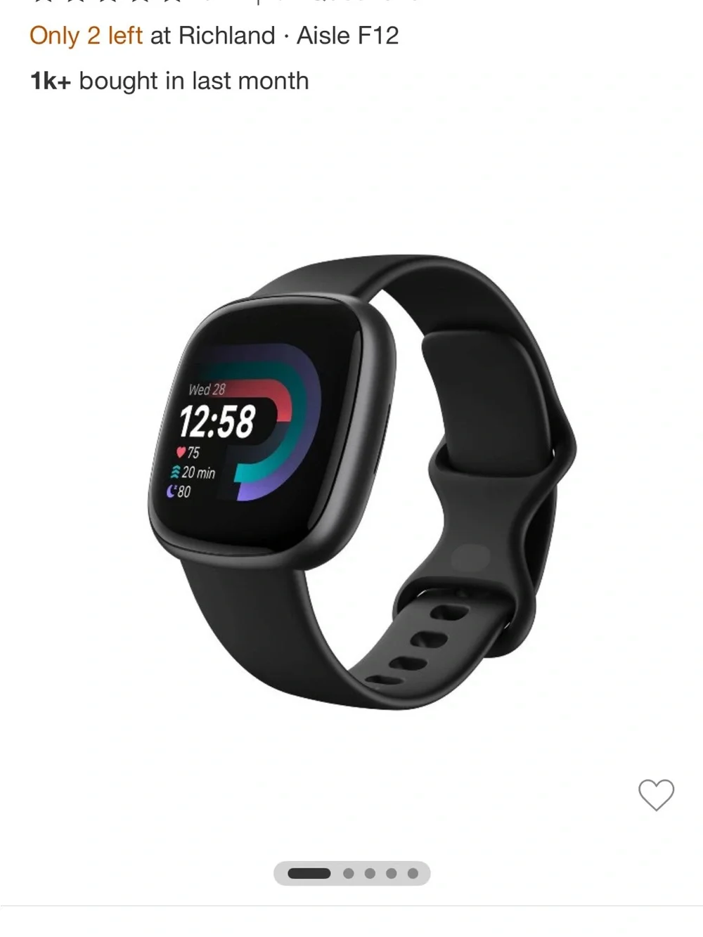 Brand New in Box Fitbit Black versa 4 Fitness Smartwatch with Color Touchscreen